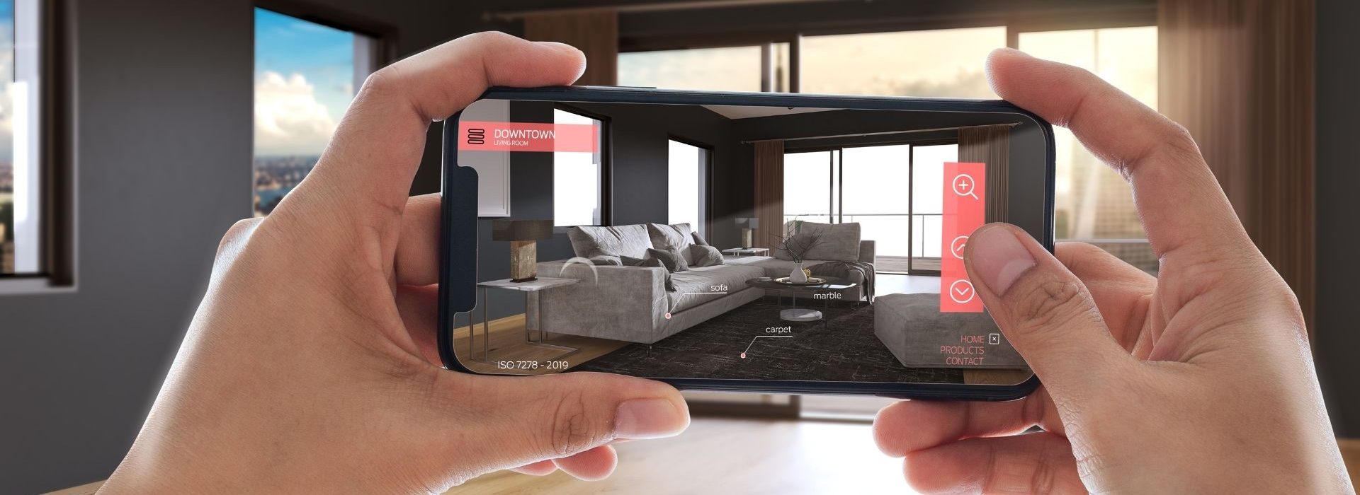 La réalité augmentée : un levier majeur pour les marques ? - Interview de Romain Cochard - CEO de Filter Maker Personne visionnant des meubles en réalité augmentée dans son salon