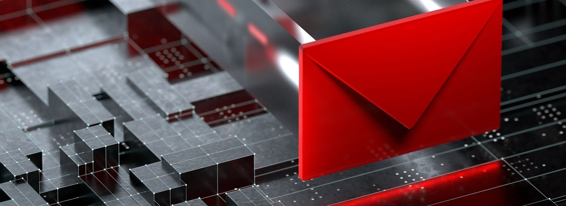 Certains éléments qui pourraient passer inaperçus en temps normal seront fatals s’ils se trouvent dans un mail de prospection. On fait le point sur les erreurs à ne pas commettre dans vos mails. Une enveloppe rouge sur des circuits imprimés
