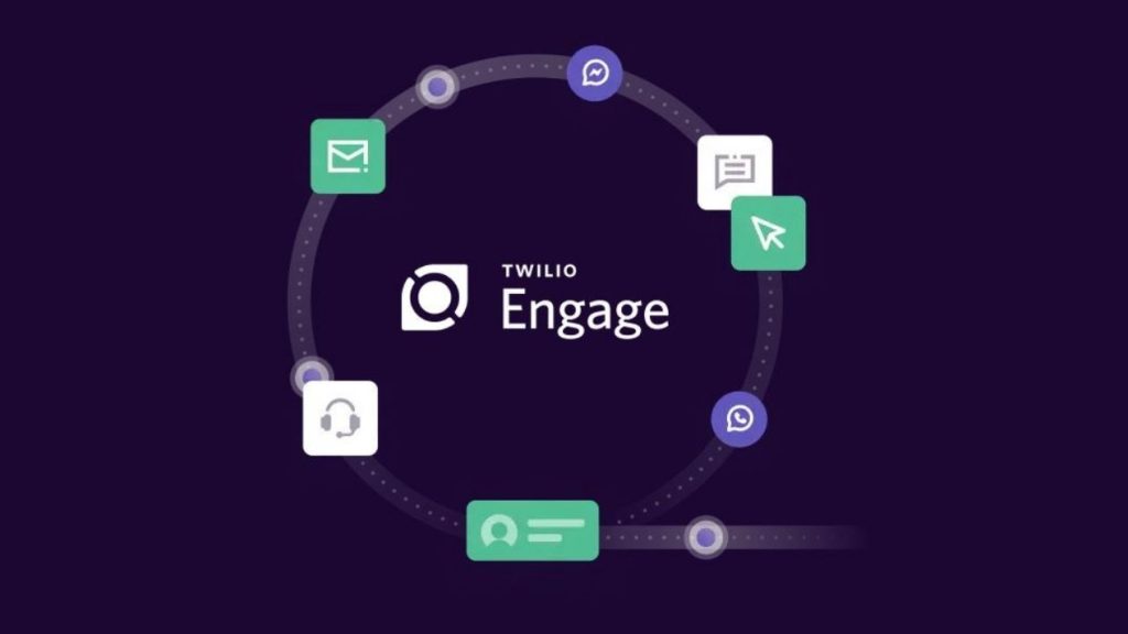 En tant que plateforme d'automatisation de croissance, Twilio Engage aide les spécialistes du marketing à proposer des campagnes omnicanales, adaptées à l'ère numérique. Logo Twilio