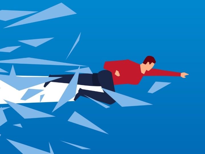 Homme brisant la glace