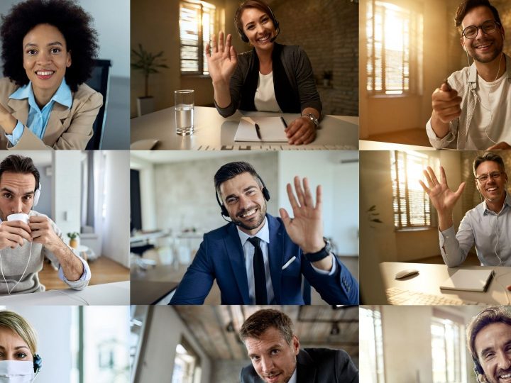 Personnes en visioconférence