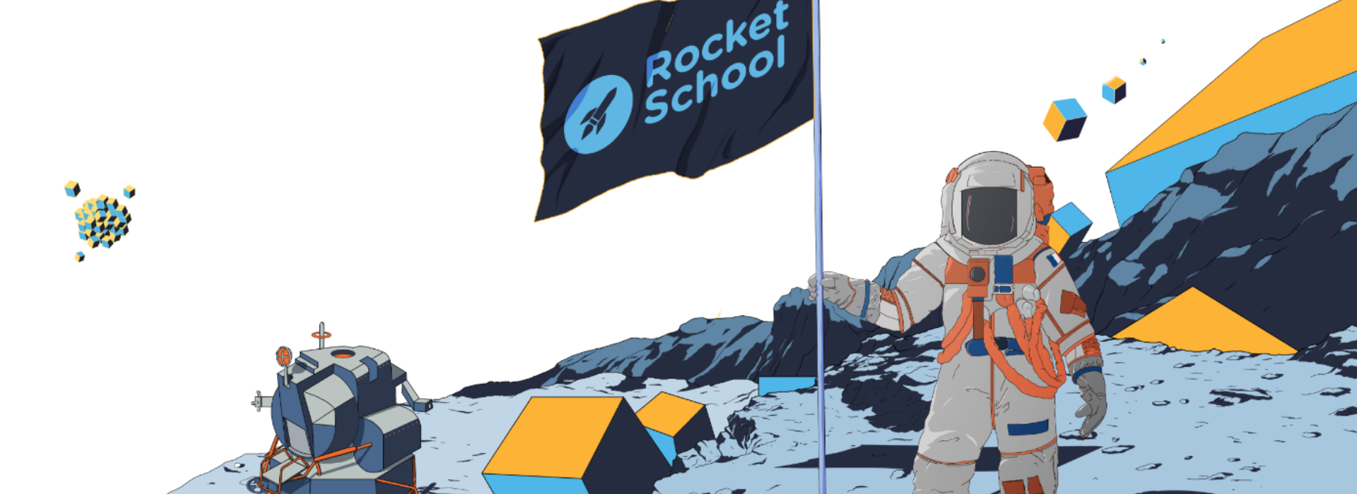 Rocket School est une école gratuite et rémunérée du digital qui recrute ses élèves entre 20 et 50 ans uniquement sur leur personnalité Logo Rocket School
