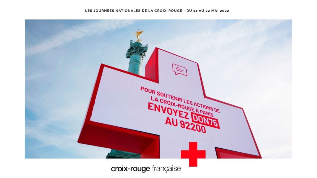 Avec Brainsonic, la Croix-Rouge française donne rendez-vous aux français en bas de chez eux. Affiche croix rouge