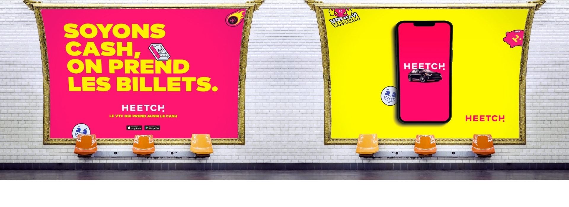 La nouvelle campagne Pop de Heetch Panneau dans le métro