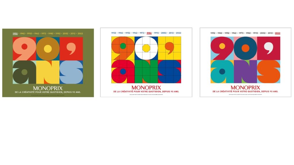 A l’occasion de ses 90 ans, Monoprix lance une campagne inédite sous le signe de la création. Affiche Monoprix