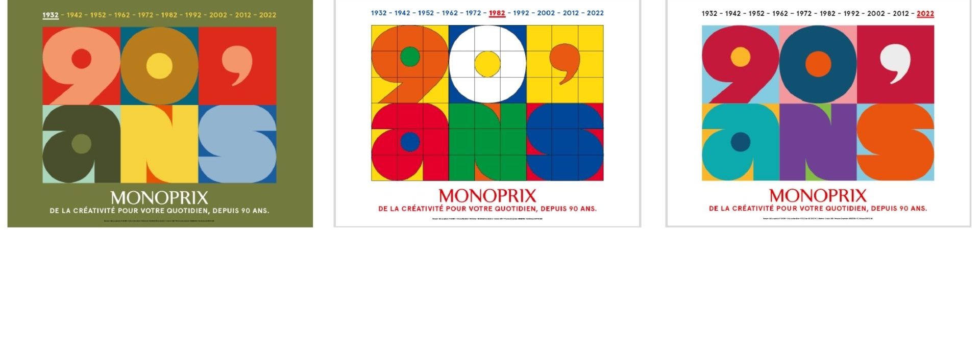 A l’occasion de ses 90 ans, Monoprix lance une campagne inédite sous le signe de la création. Affiche Monoprix