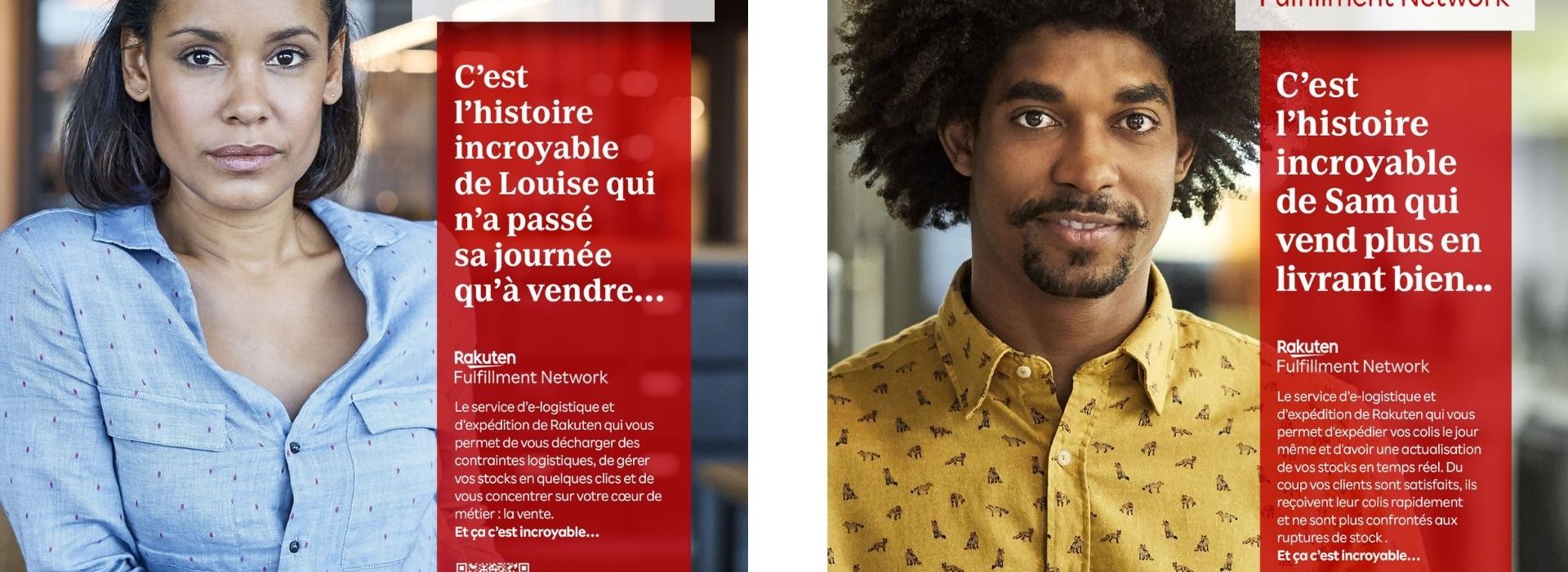 Rakuten raconte les histoires incroyables de commerçants avec l'agence Josiane Affiche de la campagne Rakuten