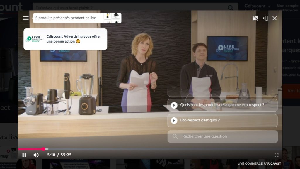 Cdiscount, innove avec le live shopping engagé Live Shopping Cdiscount