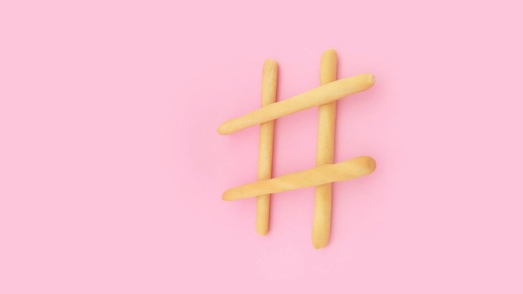 Symbole Hashtag fait avec des biscuits