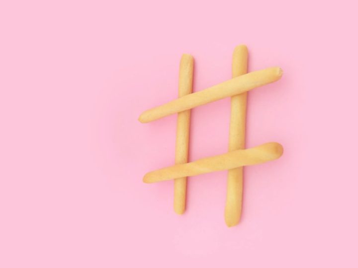 Symbole Hashtag fait avec des biscuits