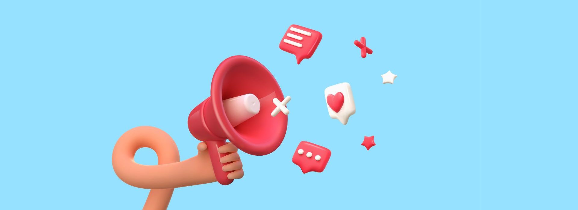 Top 10 des femmes les plus influentes du secteur Conseil & Agences Illustration vectorielle de haut-parleur de bande dessinée 3D tenant la main. Attraction des clients. Marketing des médias sociaux