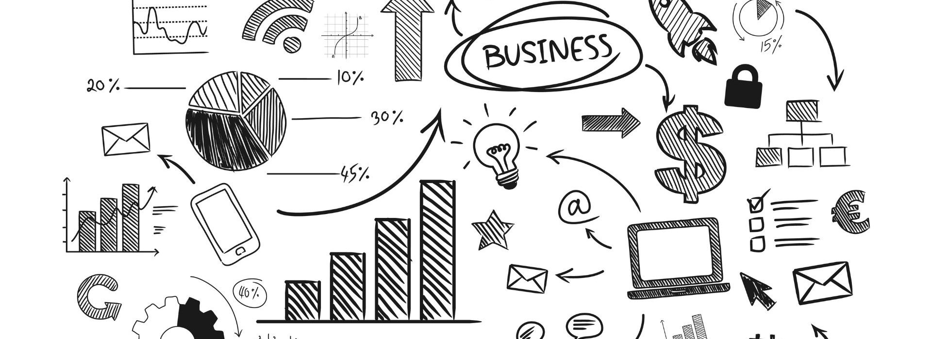 Entrepreneurs, pourquoi ne pas lever de fonds reste une option ? Icone d'illustration en noir et blanc de l'entreprise