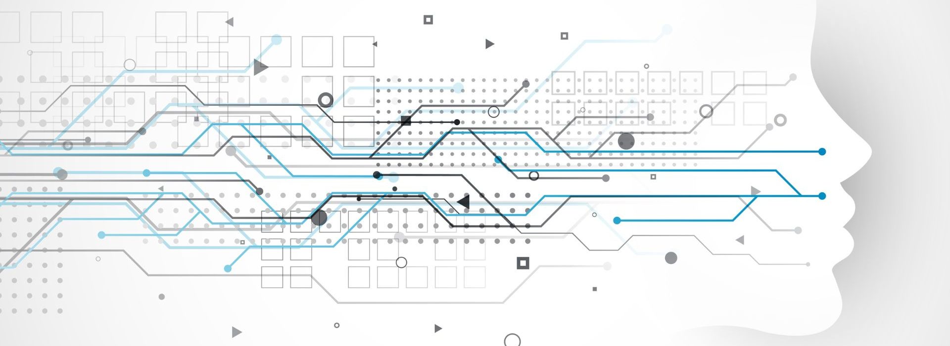 Les Entreprises prennent conscience de l’importance de l’IA Fond De Schéma De Circuit De Technologie Face