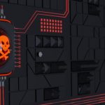 Tête de mort sur fond noir