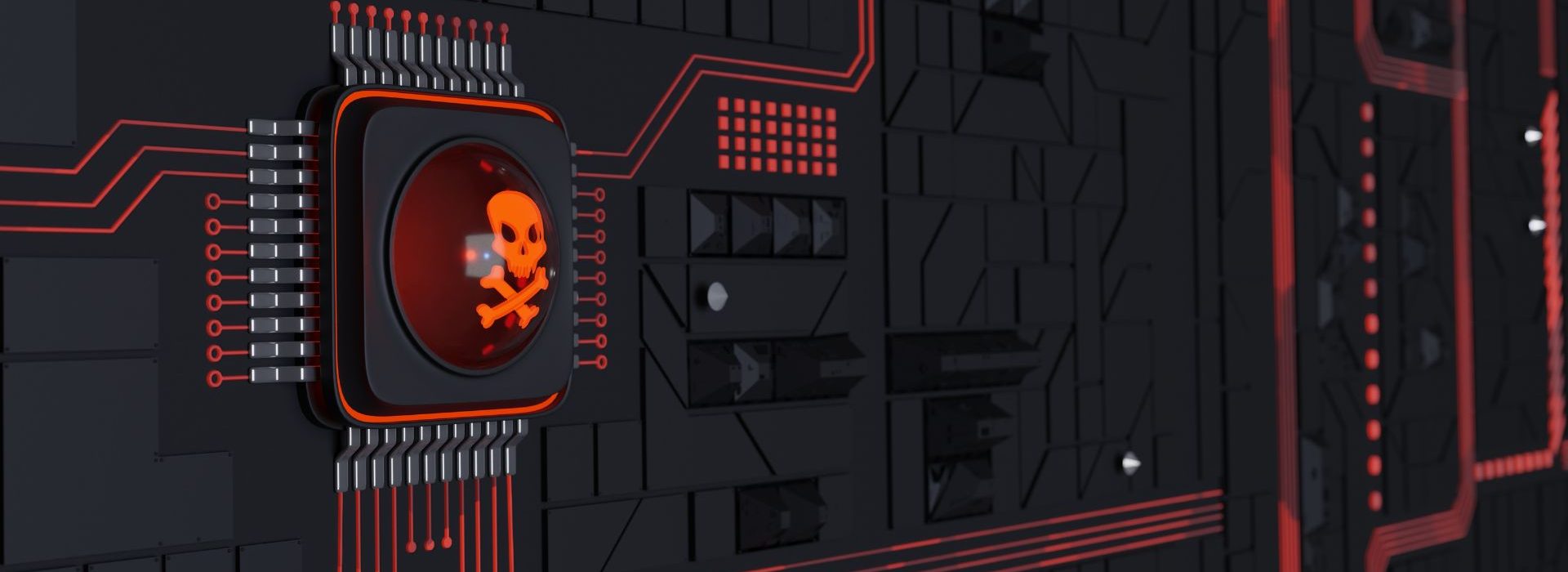 2,5 % des emails reçus contiennent une cyberattaque Tête de mort sur fond noir