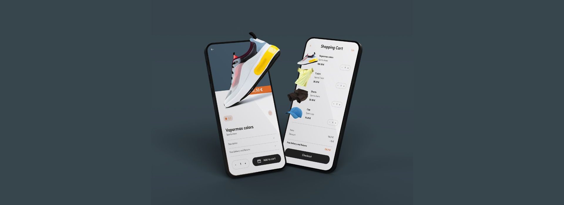 Prochaine étape de l'évolution du e-commerce : le Headless Ecran de smartphone duquel sortent des baskets