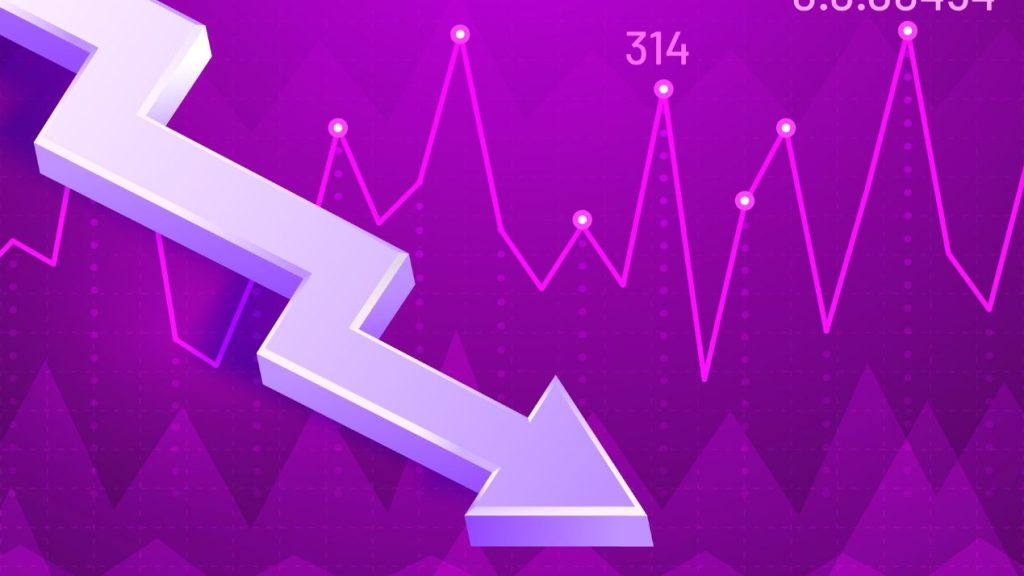 Le financement des start-up françaises baisse de 73 % au premier trimestre 2023 par rapport au premier trimestre 2022 Courbe décroissante