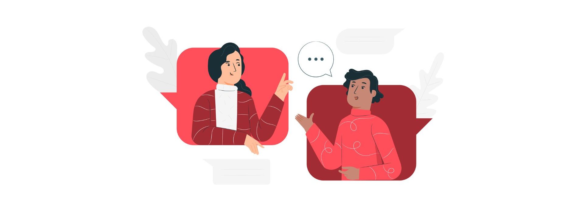 La vente consultative est une approche qui positionne le commercial plus comme un conseiller que comme un vendeur pour aider l'acheteur à trouver la meilleure solution à son problème Bulles de conversation