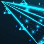 Avion en papier fil abstrait treillis métallique polygonal ressemblant à une constellation