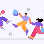 Illustration : concept de fidélisation de la clientèle avec un énorme aimant
