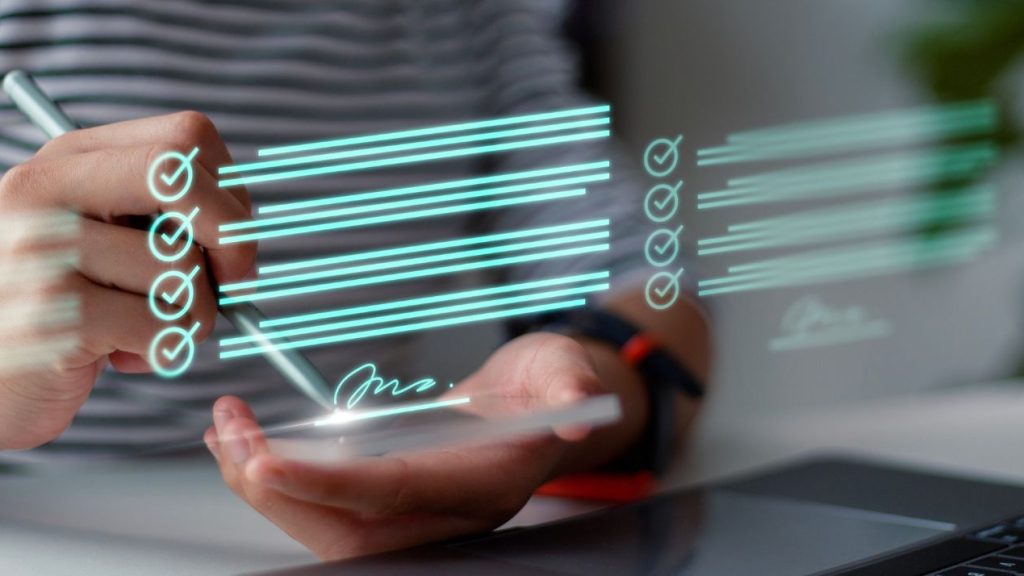 Comment répondre aux enjeux de la digitalisation des factures ? Avec la blockchain Concept de signature électronique