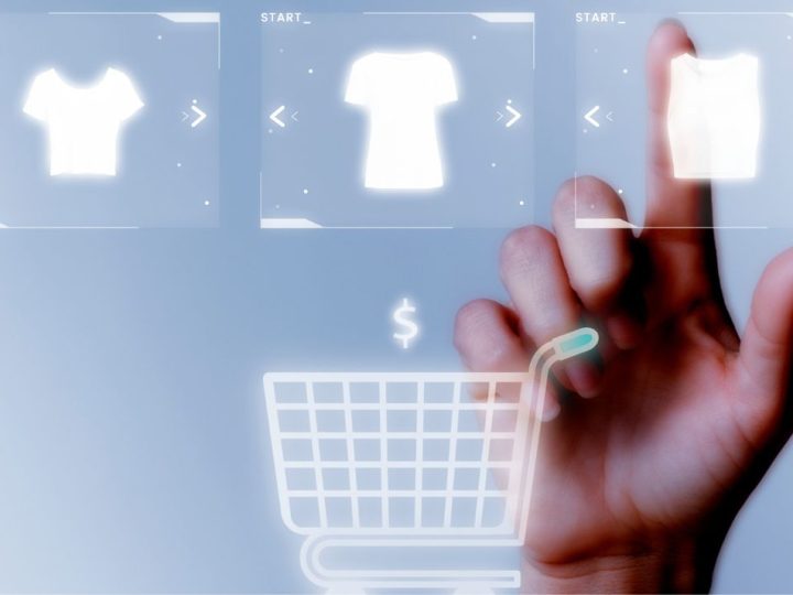Personne ajoutant des articles dans un panier virtuel