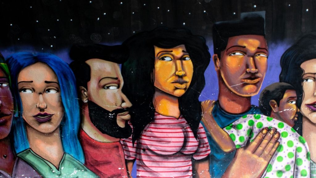 Graffiti représentant des personnes issues de la diversité