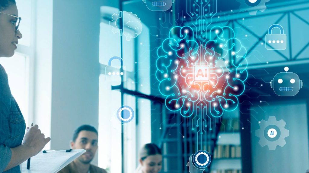 Quels sont les avantages de l’intelligence artificielle pour le marketing ? Personne utilisant IA au travail