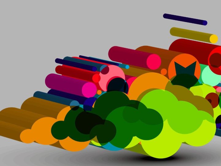 Visuel abstrait de formes colorées empilées