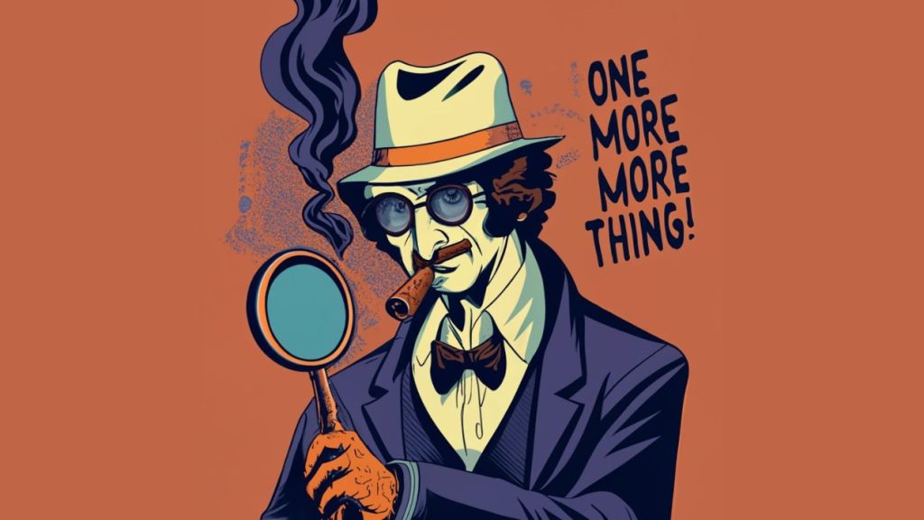 Comment ne pas rater une vente avec la technique Columbo ? Illustration d'un détective avec une loupe et un cigare