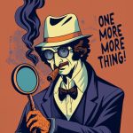 Illustration d'un détective avec une loupe et un cigare