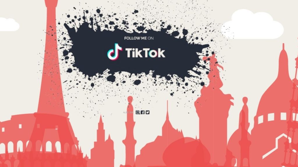 Logo TikTok avec les monuments historiques européens